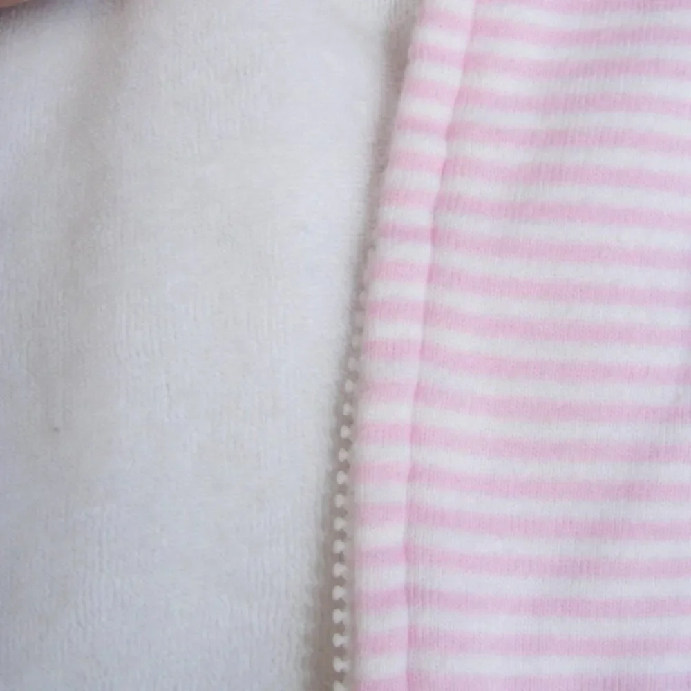 RALPH LAUREN 9M Hoodie, RL & Co, Pink Stripes/White Terry, Zipper, Pockets